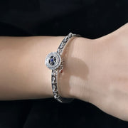 Men's Blue Wheel Cuff in Sterling Silver – original on wrist detail