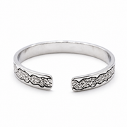 Men's Riven Texture Cuff in Sterling Silver – front view on white