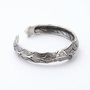 Men's Angular Relief Cuff in Sterling Silver – original open ends and inner engraving