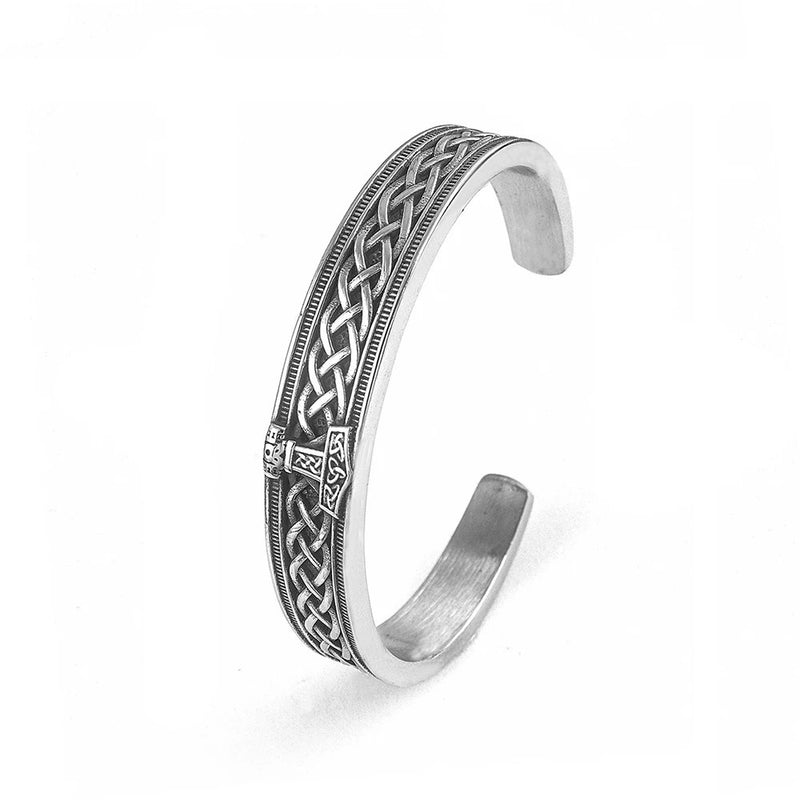 Men's Hammer Knot Cuff in silver-tone Steel – front view