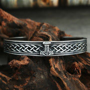 Men's Hammer Knot Cuff in silver-tone Steel – original detail of the surface and opening