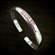 Men's Shangui Script Cuff in Sterling Silver – original detail of engraved calligraphy