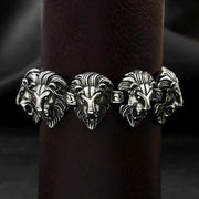 Men's Roaring Mane Link Bracelet in Silver-Tone Steel – original raised lion heads and mane detail
