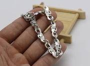 Men's Scroll Wing Bracelet in Sterling Silver – original reverse and material marks