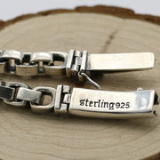 Men's Squared Link Bracelet in Sterling Silver – original material mark detail