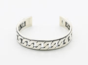 Men's Open Curb Sterling Silver Cuff in Sterling Silver – original wide cuff angle