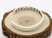 Men's Curb Front Sterling Silver Cuff in Sterling Silver – original smooth back and open tips