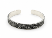 Men's Granular Texture Cuff in Sterling Silver – front view