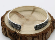 Men's Granular Texture Cuff in Sterling Silver – original rounded ends and open gap