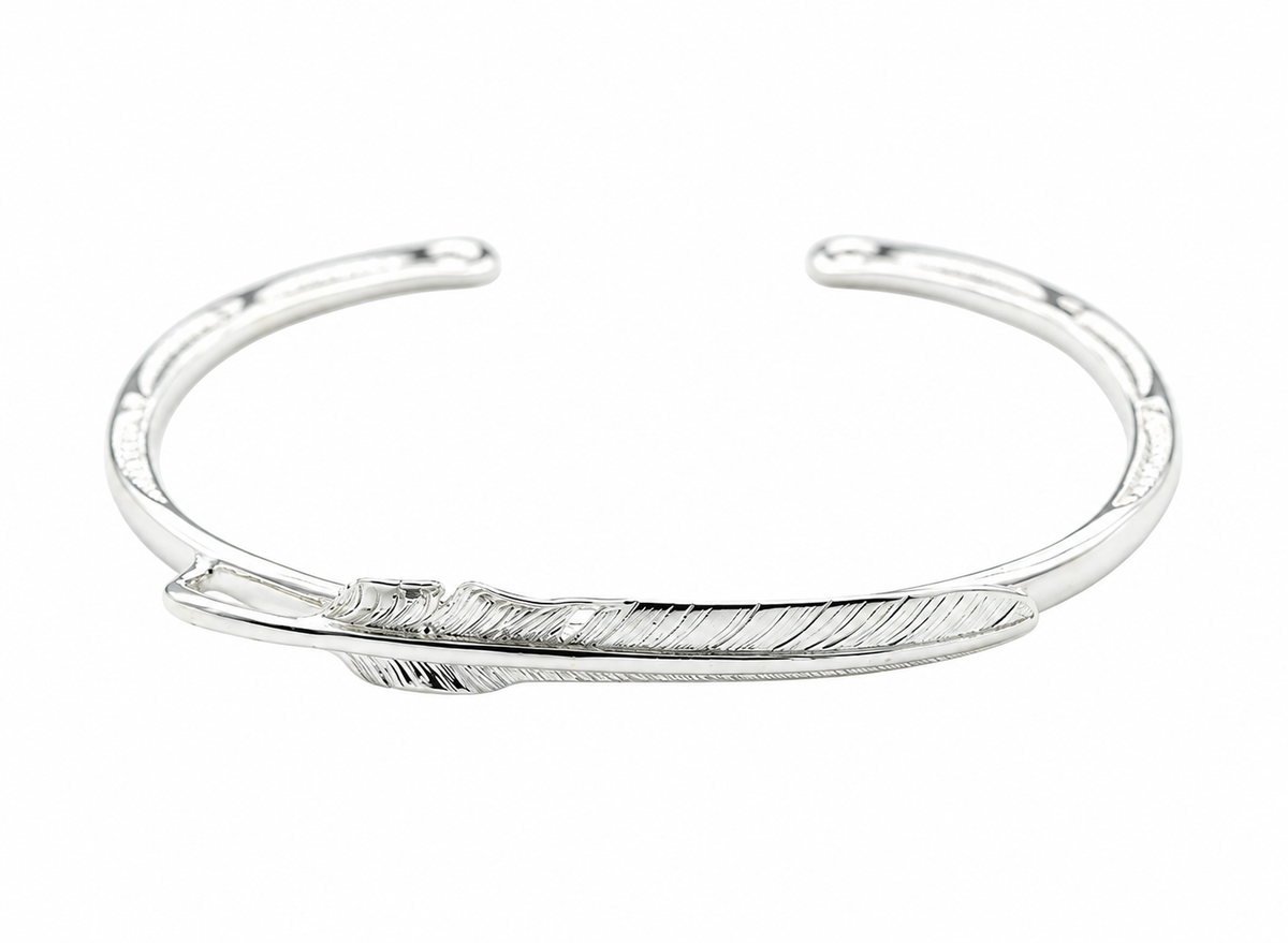 Men's Quill Line Cuff in Sterling Silver – front view
