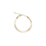 Men's Fine Herringbone Sterling Silver Bracelet in Gold-Tone Sterling Silver – front view