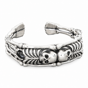 Men's Twin Skeleton Cuff in Sterling Silver – front view