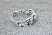 Men's Twin Skeleton Cuff in Sterling Silver – original side view of the open skeleton band