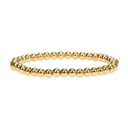Men's Gold Globe Bead Bracelet in Gold Plated 925 Sterling Silver – front view