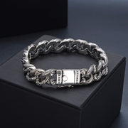 Men's Ivy Heart Curb Bracelet in Sterling Silver – original alternate view