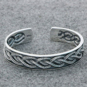 Men's Braided Knot Sterling Silver Cuff in 925 Sterling Silver – original relief and surface detail