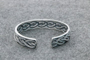 Men's Braided Knot Sterling Silver Cuff in 925 Sterling Silver – original interior and open ends