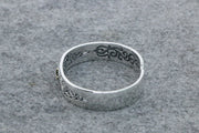Men's Sun Scroll Cuff Bracelet in Sterling Silver with Gold-Tone Sunburst – original pierced band profile view
