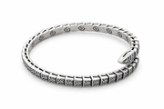 Men's Segmented Serpent Cuff Bracelet in Sterling Silver – front view
