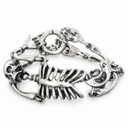 Men's Rib Cage Skeleton Bracelet in Sterling Silver – front view