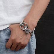 Men's Rib Cage Skeleton Bracelet in Sterling Silver – contextual scene, on wrist