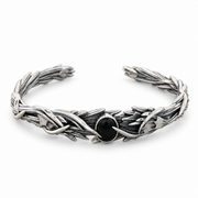 Men's Thorn Leaf Sterling Silver Cuff in 925 Sterling Silver – front view