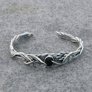 Men's Thorn Leaf Sterling Silver Cuff in 925 Sterling Silver – original relief and surface detail
