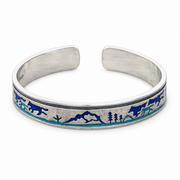 Men's Blue Wilderness Cuff in 925 Sterling Silver – front view
