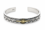 Men's Radiant Fan Cuff in Sterling Silver / Gold-Tone Accent – front view