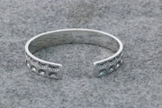 Men's Radiant Fan Cuff in Sterling Silver / Gold-Tone Accent – original rear view, open ends and fan-stamp detail