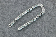 Men's Star Frame Link Bracelet in Sterling Silver – original open chain and clasp detail