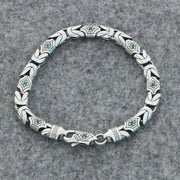 Men's Star Frame Link Bracelet in Sterling Silver – original closed band view