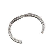 Men's Weathered Rune Cuff in Antique Silver-Tone Steel – front view