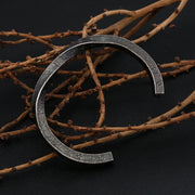 Men's Weathered Rune Cuff in Antique Black Steel – original black finish view