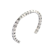 Men's Weathered Rune Cuff in Silver-Tone Steel – original bright silver-tone finish view
