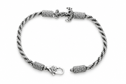 Men's Anchor Twist Bracelet in Sterling Silver – front view