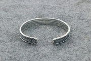 Men's Leaf Scroll Sterling Silver Cuff in Sterling Silver – original reverse and band detail