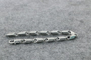 Men's Meander Block Sterling Silver Link Bracelet in Sterling Silver – original integrated hook clasp and connecting rings
