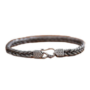 Men's Interwoven Hook Bracelet in 925 Sterling Silver – front view