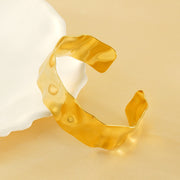 Men's Molten Hammered Cuff in gold-tone 18K Gold Plated Steel – side view