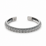 Men's U-Rib Cuff Bracelet in Sterling Silver – front view