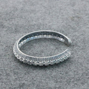 Men's U-Rib Cuff Bracelet in Sterling Silver – original angled view