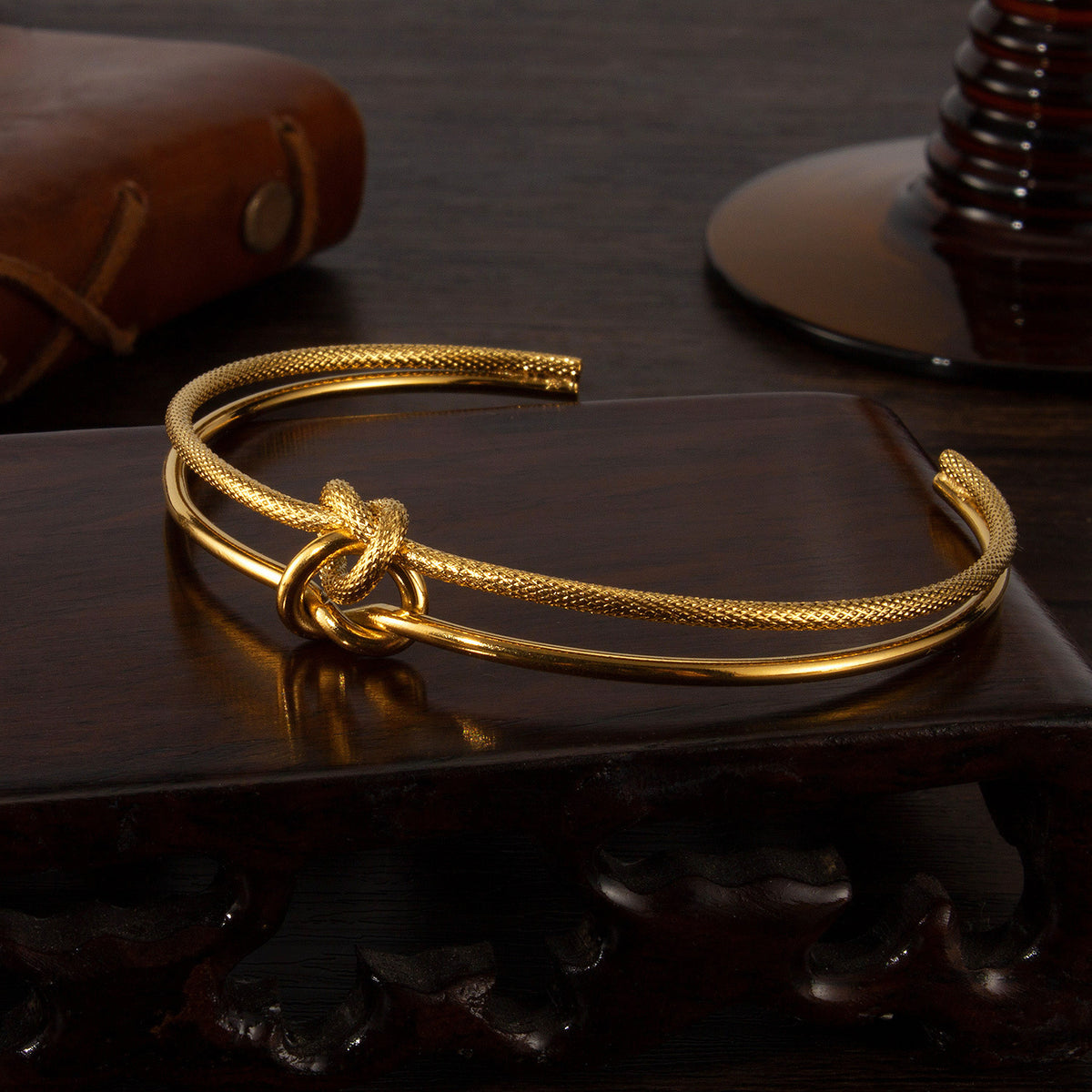 Men's Double Knot Cuff in Gold-Tone Plated Steel – original detail