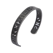 Men's Runic Cutout Cuff in Antique Black Steel – front view