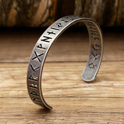 Men's Runic Cutout Cuff in Silver-Tone Steel – openwork rune and band detail