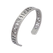 Men's Runic Cutout Cuff in Silver-Tone Steel – silver-tone colour variant view