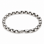 Men's Rounded Link Bracelet in 925 Sterling Silver – front view