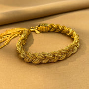 Men's Braided Tassel Bracelet in 18K Gold Plated Copper – original detail