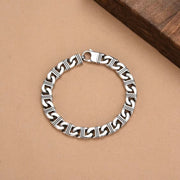 Men's Open Wave Frame Bracelet in Sterling Silver – original closed panel view