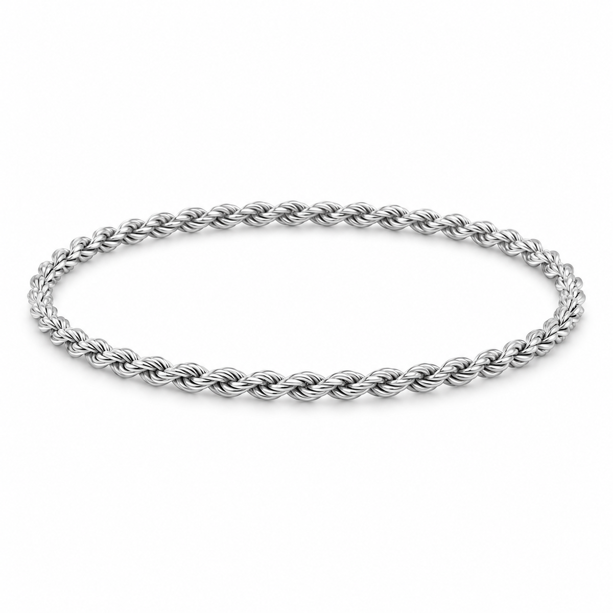 Men's Spiral Rope Bracelet in 925 Sterling Silver – front view